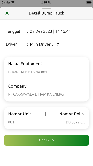 Hauling System Mobile Screenshot