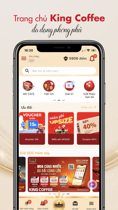 King Coffee Super App Screenshot