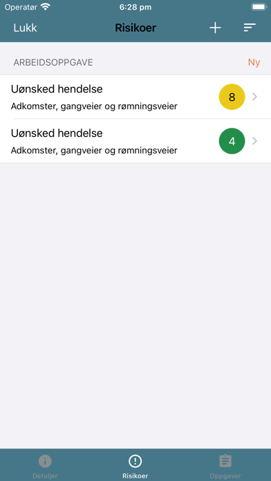 Risiko SJA Screenshot