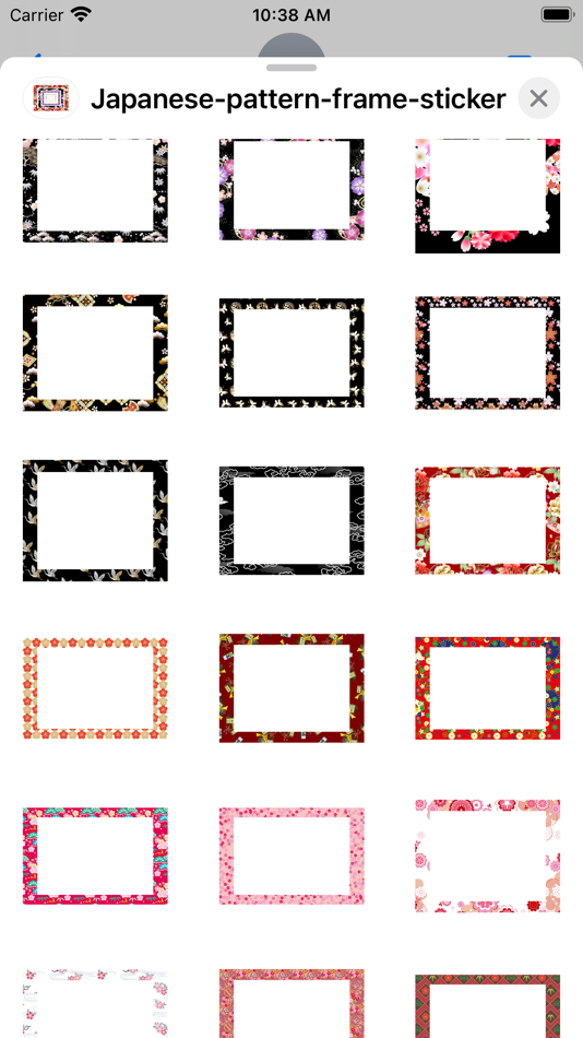 Japanese pattern frame sticker - 3.0 - (iOS)