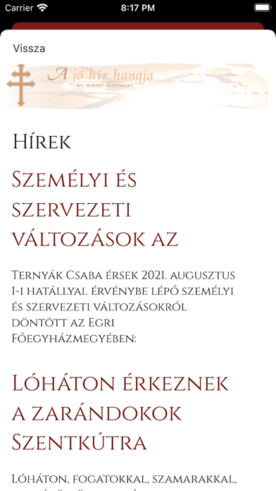 Szent István Rádió Screenshot