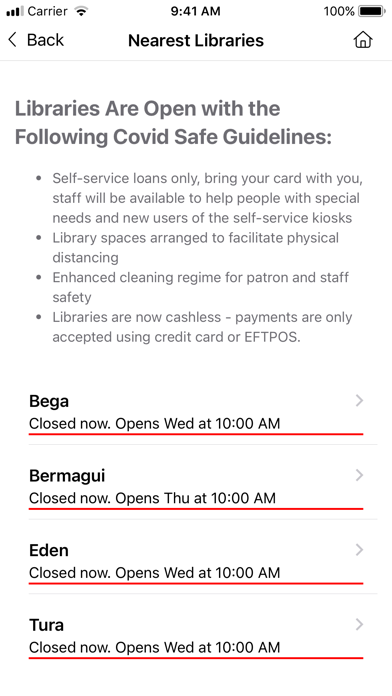 Bega Valley Shire Library Screenshot