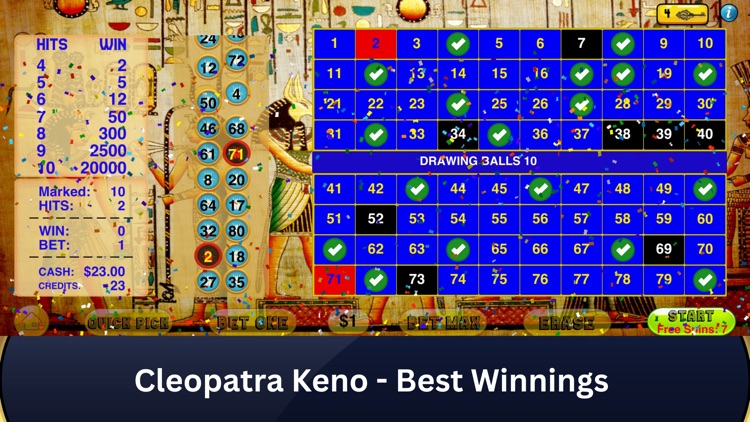 Cleopatra Keno - Bonus Keno screenshot-3