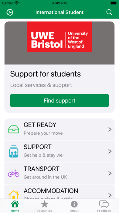 International Student App (UK) Screenshot