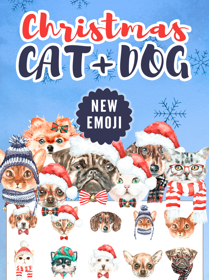 Xmas Pals - Cat and dog emojis