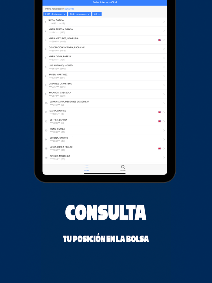 Bolsa Educación Interinos CLM