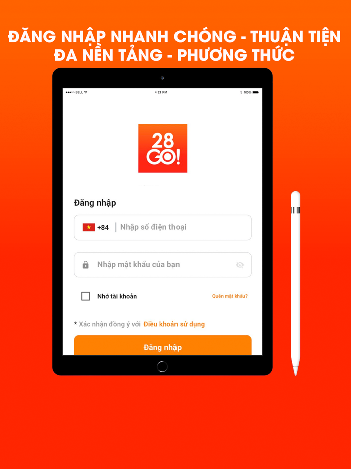 28Go - Đặt hàng nhanh chóng