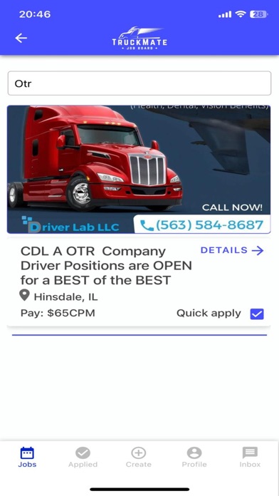 TruckMate - Job Board Screenshot