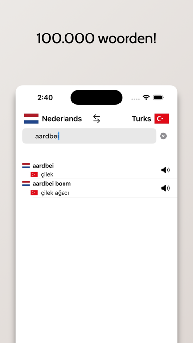 Turks/Nederlands woordenboek Screenshot