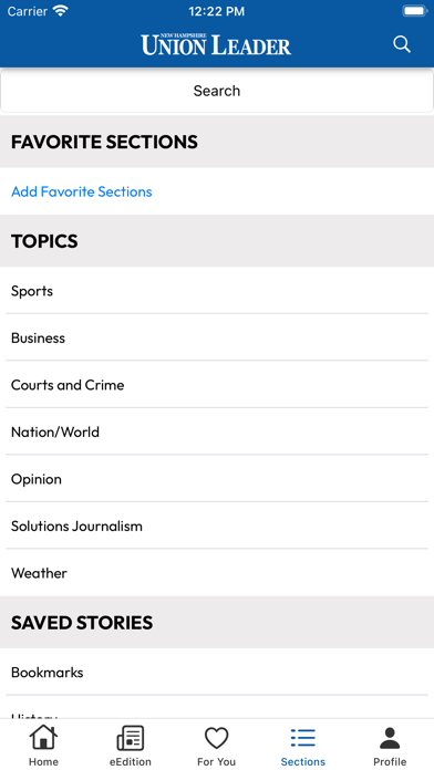New Hampshire Union Leader Screenshot
