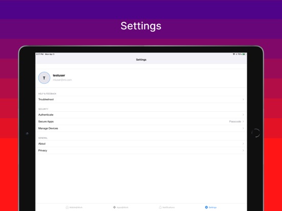 Ivanti Mobile@Work™ Client iPad app afbeelding 4