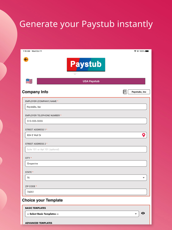 Paystub - Easy Paycheck Maker