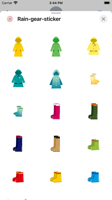 Rain gear sticker Screenshot