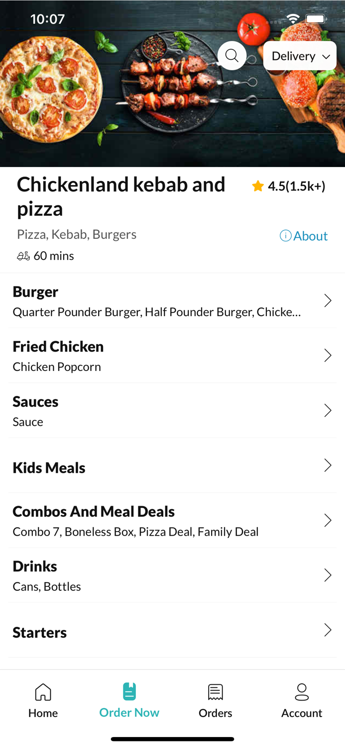 Chickenland kebab and pizza