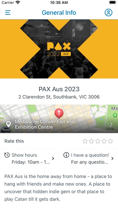 PAX Aus App Screenshot