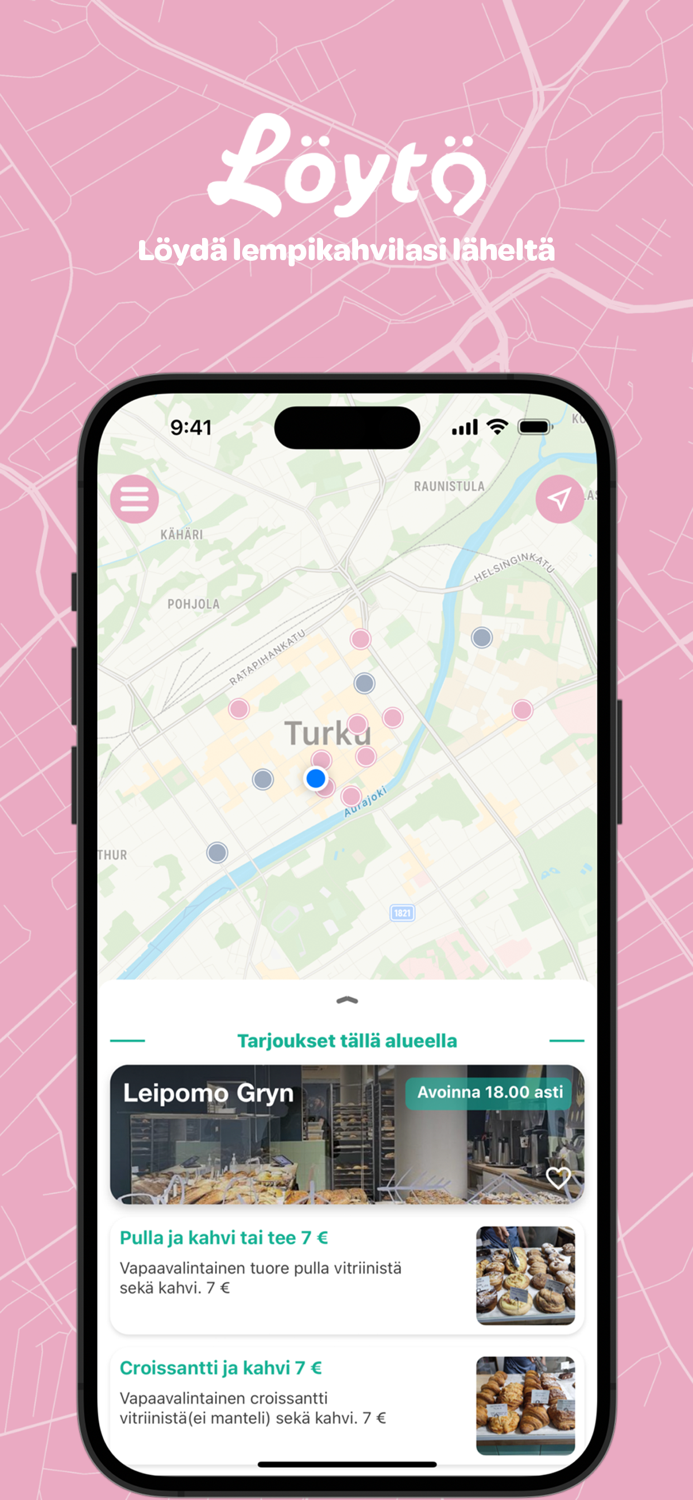 Löytö App kahviloiden edut