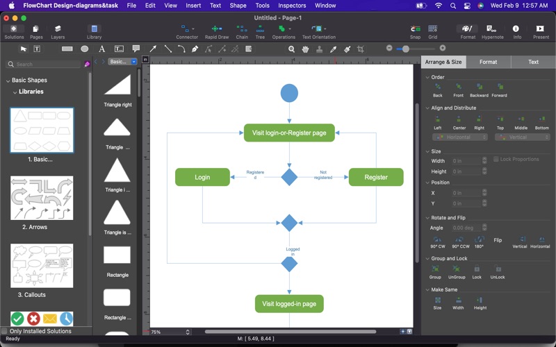 FlowChart Design-diagrams&task Screenshot