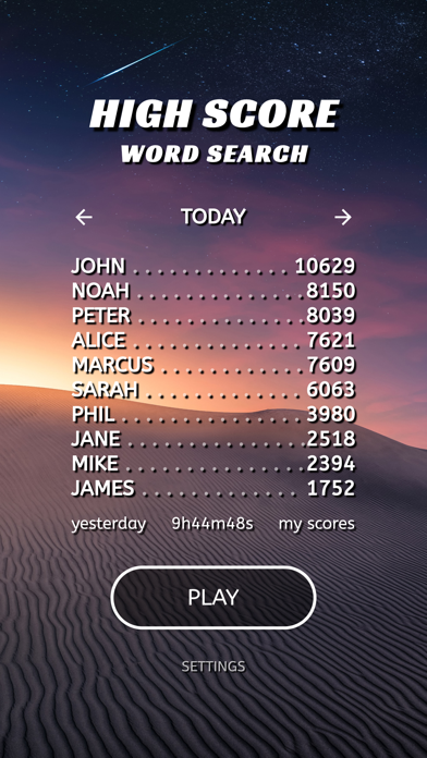 High Score: Word Search Screenshot