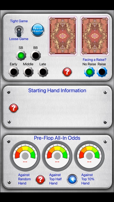 Starting Hand Dashboard Screenshot