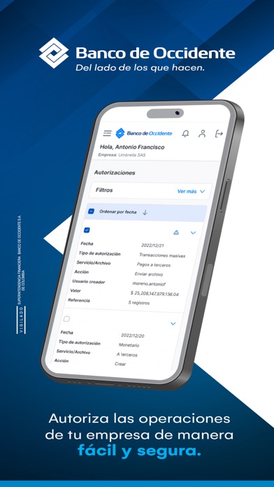 Banco de Occidente Empresas Screenshot