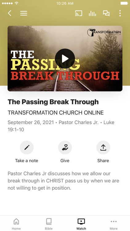 Transformation Church CA