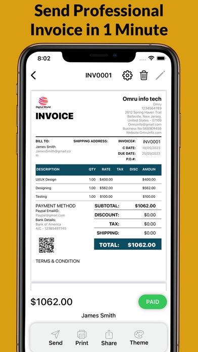 Estimate & Invoice Maker App Screenshot