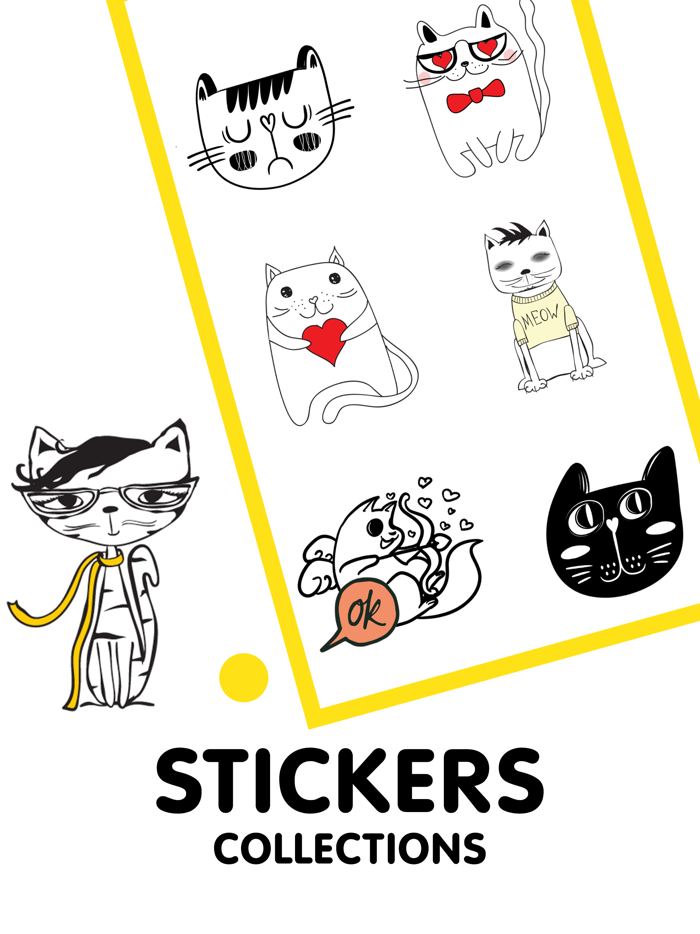 Cute Cat Doodle Stickers