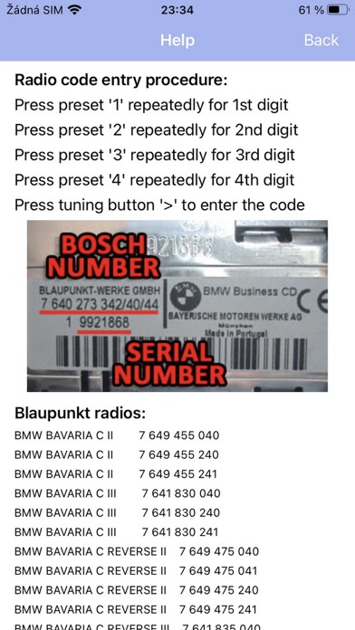 RADIO CODE for BMW BUSINESS Screenshot