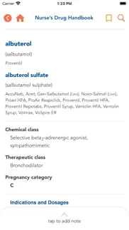 nurse's drug handbook iphone screenshot 2