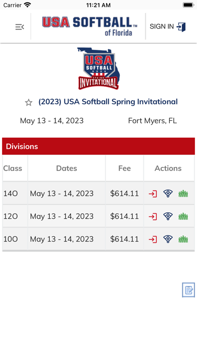 USA Softball of Florida Screenshot