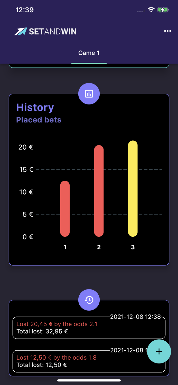 SetAndWin. Bets calculator