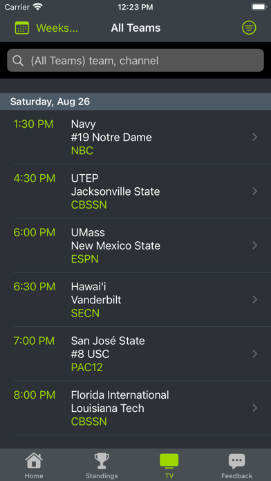 Minnesota Football Schedules Screenshot