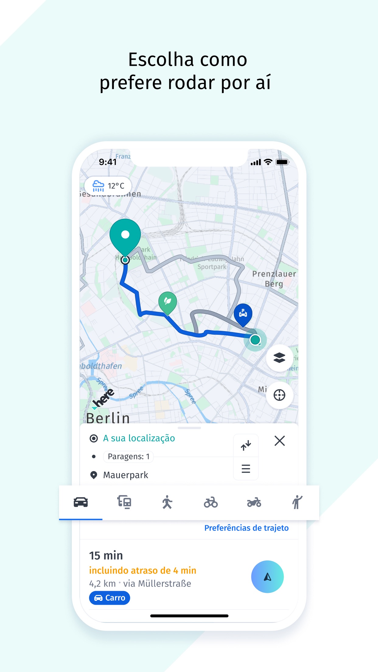 Screenshot do app HERE WeGo Mapas e Navegação
