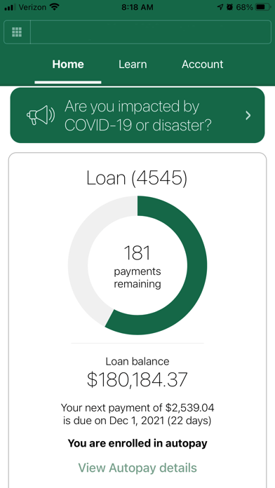 WGB Mortgage Servicing Screenshot