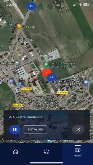 Captura de pantalla de Audioguía Cañete La Real en iPhone 5