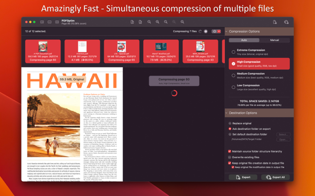 PDFOptim - ภาพหน้าจอโปรแกรมบีบอัดไฟล์ PDF