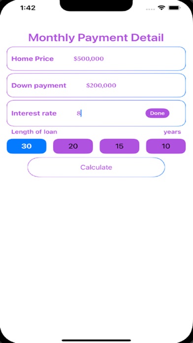 Mortgage Payments Calculator Screenshot
