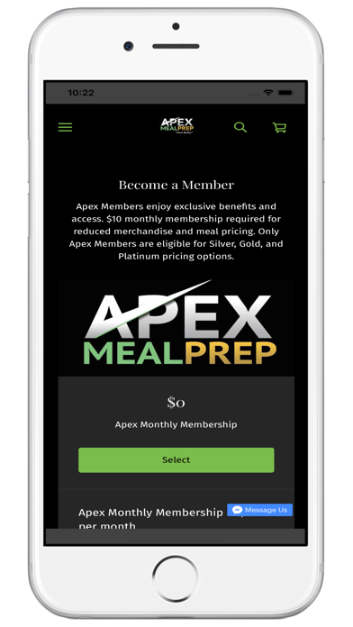 Apex Meal Prep App Screenshot