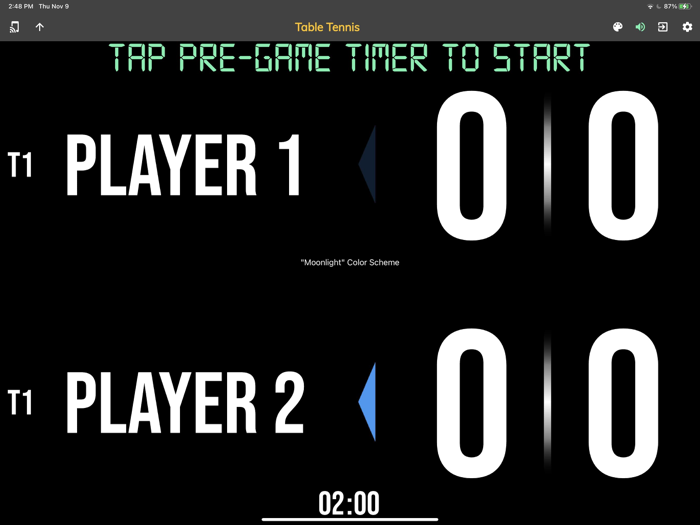 BT Table Tennis Scoreboard
