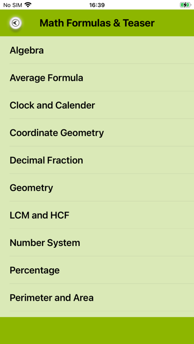 Maths Formulas & Brain Teaser Screenshot