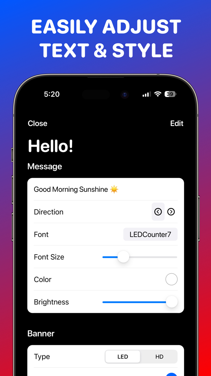 Scrolling Text - LED Sign