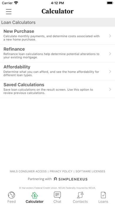 HarvestersCU Mortgage Mobile Screenshot