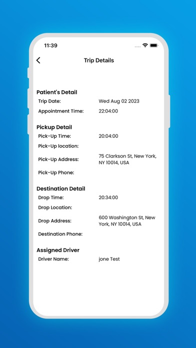 NEMT Dispatch Customer V1 Screenshot