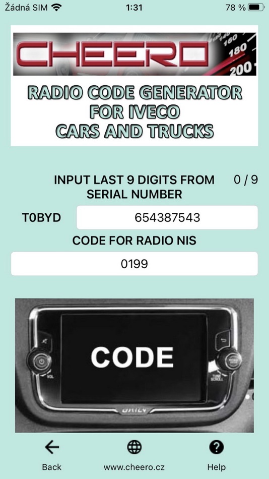 #4. RADIO CODE for IVECO TRUCK (iOS) 由: Petr Svihovec