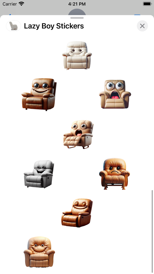 #3. Lazy Boy Stickers (iOS) By: Paul Scott