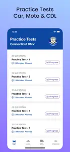 Connecticut CT DMV Permit Test screenshot #1 for iPhone