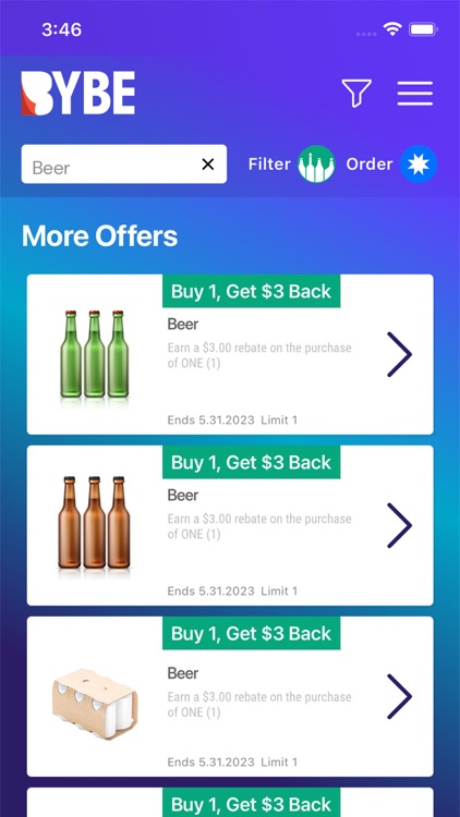 BYBE: Cash Back Rebates