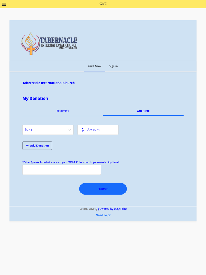 Tabernacle Intl Church