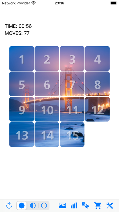 Fifteen sliding tiles puzzle Screenshot