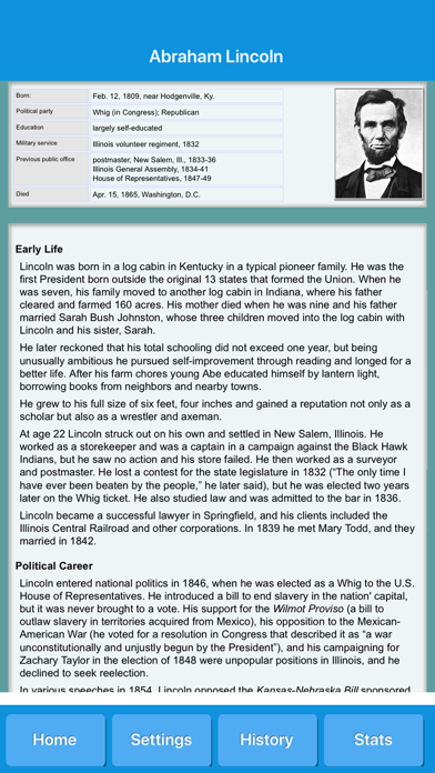 American Presidents History Screenshot